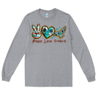 Heather Grey peace love freebird Long Sleeve Tee - texasbilliewilder
