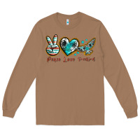 Toasted Coconut peace love freebird Long Sleeve Tee - texasbilliewilder