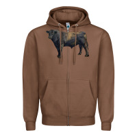Chestnut black angus bull Zipper Hoodie - RanaPortraitStore