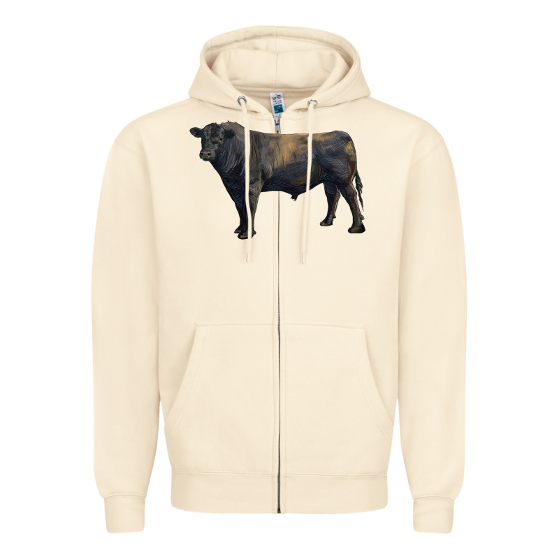 Black Angus Bull Zipper Hoodie by RanaPortraitStore | Teevron