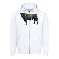 White black angus bull Zipper Hoodie - RanaPortraitStore