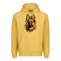 Antique Gold german shepherd leopard background Premium Hoodie - Jasminsmagicworld
