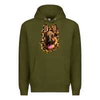 Army Green german shepherd leopard background Premium Hoodie - Jasminsmagicworld