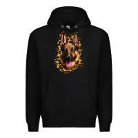Black german shepherd leopard background Premium Hoodie - Jasminsmagicworld