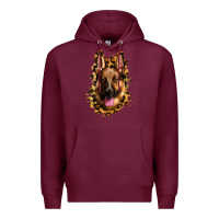 Burgundy german shepherd leopard background Premium Hoodie - Jasminsmagicworld