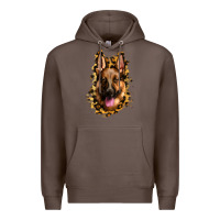 Coffee german shepherd leopard background Premium Hoodie - Jasminsmagicworld