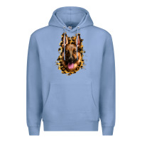 Colony Blue german shepherd leopard background Premium Hoodie - Jasminsmagicworld