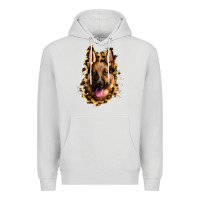 Dove Grey german shepherd leopard background Premium Hoodie - Jasminsmagicworld