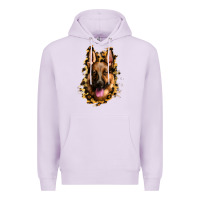 Lilac german shepherd leopard background Premium Hoodie - Jasminsmagicworld