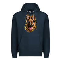 Navy german shepherd leopard background Premium Hoodie - Jasminsmagicworld
