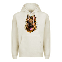 Oatmeal Heather german shepherd leopard background Premium Hoodie - Jasminsmagicworld