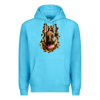 Ocean Blue german shepherd leopard background Premium Hoodie - Jasminsmagicworld