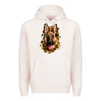 Pale Pink german shepherd leopard background Premium Hoodie - Jasminsmagicworld