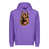 Purple german shepherd leopard background Premium Hoodie - Jasminsmagicworld