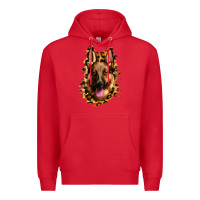 Red german shepherd leopard background Premium Hoodie - Jasminsmagicworld