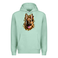 Seafoam german shepherd leopard background Premium Hoodie - Jasminsmagicworld