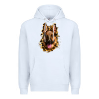White german shepherd leopard background Premium Hoodie - Jasminsmagicworld