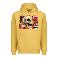 Antique Gold firefighter skull Premium Hoodie - AdoDesignShop