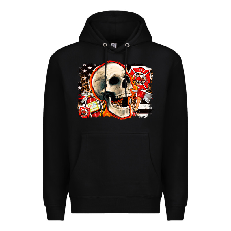 Firefighter Skull Premium Hoodie by AdoDesignShop | Teevron