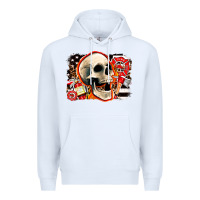 White firefighter skull Premium Hoodie - AdoDesignShop