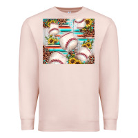 Pale Pink baseball leopard sunflower Premium Sweatshirt - JahusDesignShop