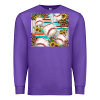 Purple baseball leopard sunflower Premium Sweatshirt - JahusDesignShop