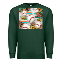 Sports Green baseball leopard sunflower Premium Sweatshirt - JahusDesignShop