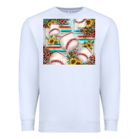 White baseball leopard sunflower Premium Sweatshirt - JahusDesignShop