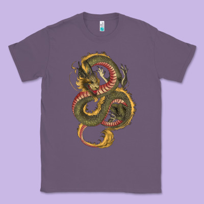 Classic Tee green and yellow dragon
