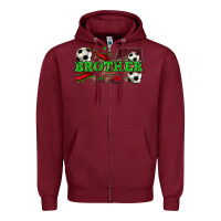 Burgundy brother soccer Zipper Hoodie - Zillion Design Studio