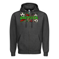 Charcoal Heather brother soccer Zipper Hoodie - Zillion Design Studio