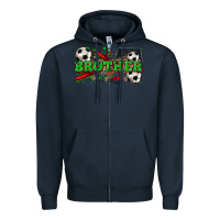 Navy brother soccer Zipper Hoodie - Zillion Design Studio