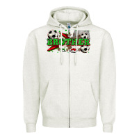 Oatmeal Heather brother soccer Zipper Hoodie - Zillion Design Studio