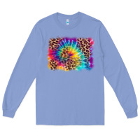 Colony Blue leopard tie dye background Long Sleeve Tee - Zillion Design Studio