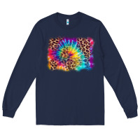 Navy leopard tie dye background Long Sleeve Tee - Zillion Design Studio