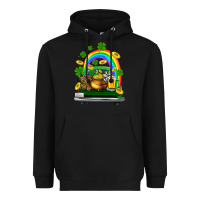 Black st patricks shamrock gold beer truck Heavyweight Hoodie - FaDigitalArtStudio
