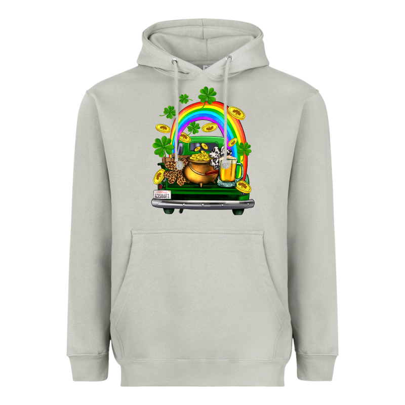 St Patricks Shamrock Gold Beer Truck Heavyweight Hoodie by FaDigitalArtStudio | Teevron