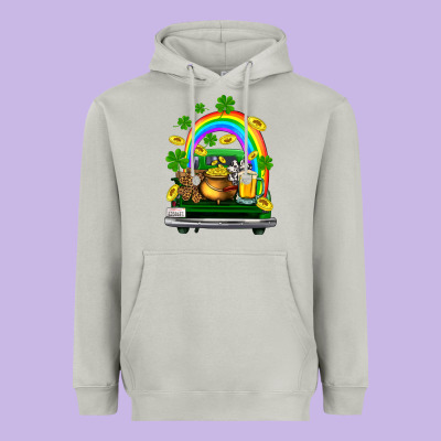 St Patricks Shamrock Gold Beer Truck Heavyweight Hoodie Designed By Fadigitalartstudio