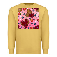 Antique Gold valentines day waffles seamless pattern Premium Sweatshirt - BundleAndBundleShop