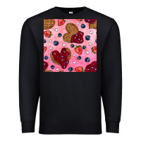 Black valentines day waffles seamless pattern Premium Sweatshirt - BundleAndBundleShop