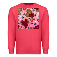 Cardinal valentines day waffles seamless pattern Premium Sweatshirt - BundleAndBundleShop