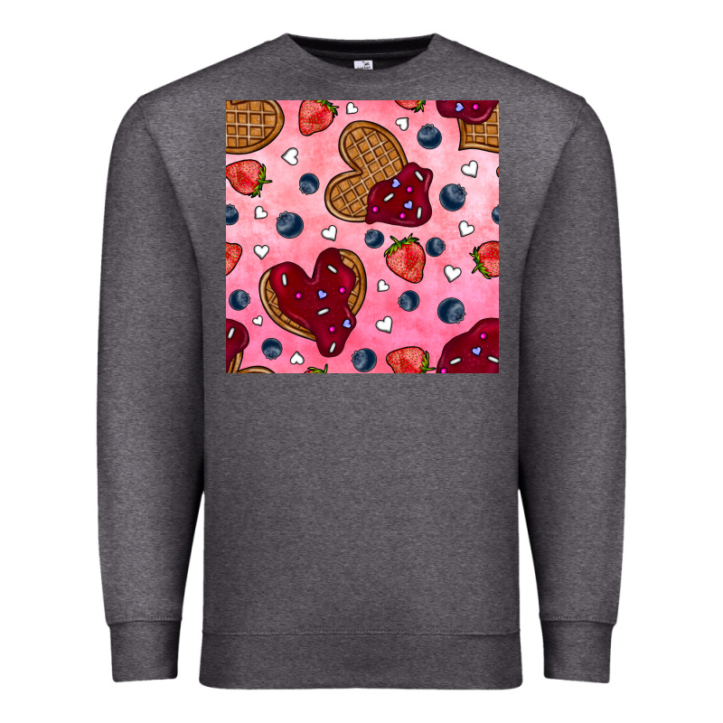 Valentines Day Waffles Seamless Pattern Premium Sweatshirt by BundleAndBundleShop | Teevron