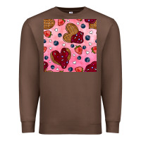 Chestnut valentines day waffles seamless pattern Premium Sweatshirt - BundleAndBundleShop