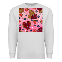 Dove Grey valentines day waffles seamless pattern Premium Sweatshirt - BundleAndBundleShop