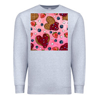 Heather Grey valentines day waffles seamless pattern Premium Sweatshirt - BundleAndBundleShop