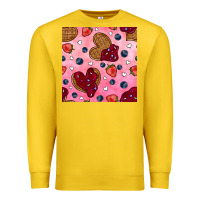 Lemon valentines day waffles seamless pattern Premium Sweatshirt - BundleAndBundleShop