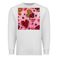Oatmeal Heather valentines day waffles seamless pattern Premium Sweatshirt - BundleAndBundleShop