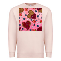 Pale Pink valentines day waffles seamless pattern Premium Sweatshirt - BundleAndBundleShop