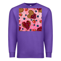 Purple valentines day waffles seamless pattern Premium Sweatshirt - BundleAndBundleShop