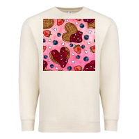 Sandshell valentines day waffles seamless pattern Premium Sweatshirt - BundleAndBundleShop